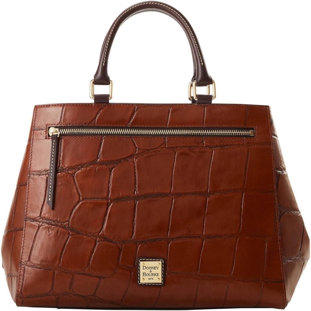 Dooney & Bourke Croc-Embossed Denison Zip Satchel